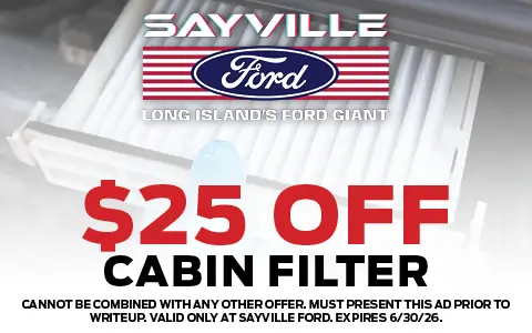 Coupon for $25 Cabin Filter 